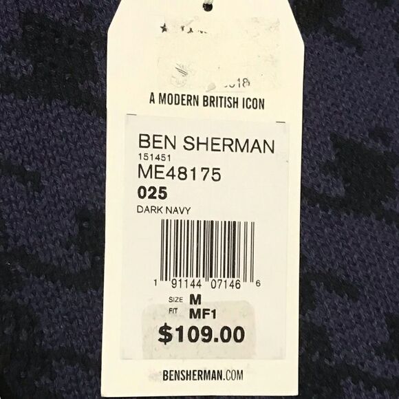 $109 Ben Sherman 100% Cotton Men’s Sweatshirt M - Picture 7 of 11